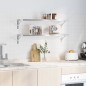 vidaXL Wandregale 2 Stk. 100x30x3 cm Silbern Edelstahl vidaXL Wandregale 2 Stk. 100x30x3 cm Silbern Edelstahl