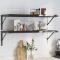 vidaXL Wandregale 2 Stk. 100x40x3 cm Schwarz Edelstahl vidaXL Wandregale 2 Stk. 100x40x3 cm Schwarz Edelstahl