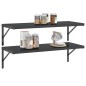 vidaXL Wandregale 2 Stk. 100x40x3 cm Schwarz Edelstahl vidaXL Wandregale 2 Stk. 100x40x3 cm Schwarz Edelstahl
