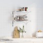 vidaXL Wandregale 2 Stk. 50x30x3 cm Silbern Edelstahl vidaXL Wandregale 2 Stk. 50x30x3 cm Silbern Edelstahl