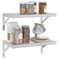 vidaXL Wandregale 2 Stk. 50x30x3 cm Silbern Edelstahl vidaXL Wandregale 2 Stk. 50x30x3 cm Silbern Edelstahl