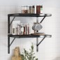 vidaXL Wandregale 2 Stk. 50x40x3 cm Schwarz Edelstahl vidaXL Wandregale 2 Stk. 50x40x3 cm Schwarz Edelstahl