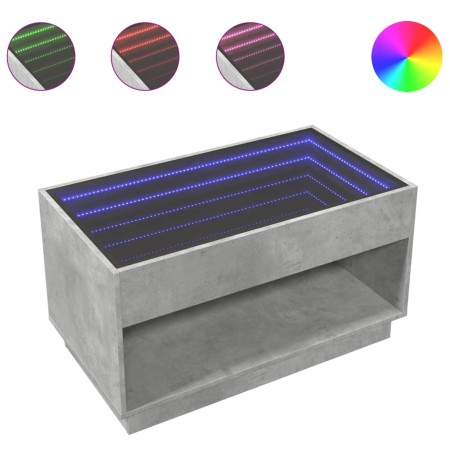 vidaXL Couchtisch mit Infinity-LED Betongrau 90x50x50 cm