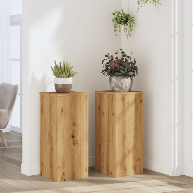 vidaXL Pflanzenständer 2 Stk. Artisan-Eiche 30x30x70 cm Holzwerkstoff vidaXL Pflanzenständer 2 Stk. Artisan-Eiche 30x30x70 cm Holzwerkstoff