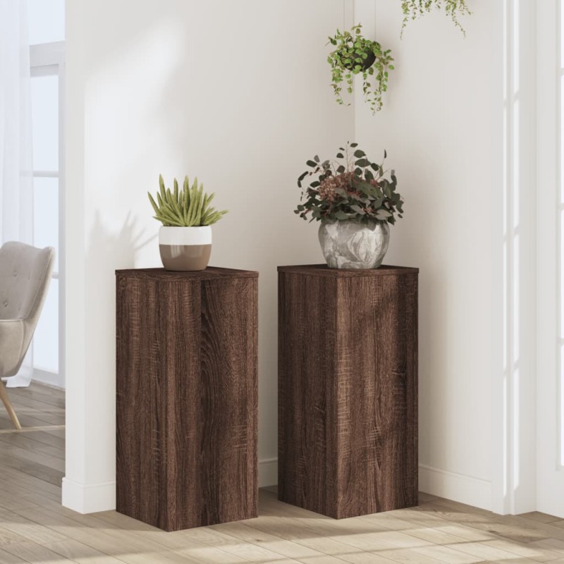 vidaXL Pflanzenständer 2 Stk. Braun Eiche 30x30x70 cm Holzwerkstoff vidaXL Pflanzenständer 2 Stk. Braun Eiche 30x30x70 cm Holzwerkstoff