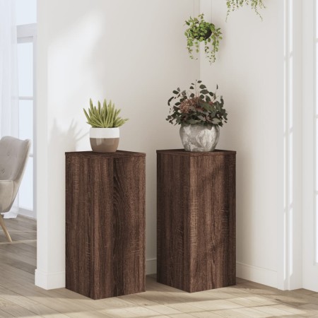 vidaXL Pflanzenständer 2 Stk. Braun Eiche 30x30x70 cm Holzwerkstoff