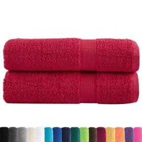 vidaXL Premium-Handtücher SOLUND 2 Stk. Rot 50x100 cm 600 g/m²