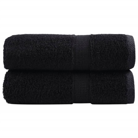 vidaXL Premium-Gästetücher SOLUND 2 Stk. Schwarz 30x50 cm 600 g/m²