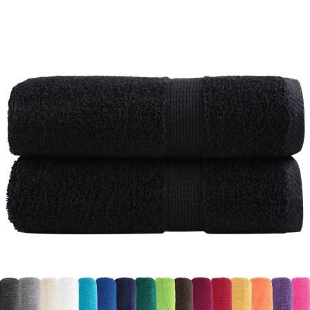 vidaXL Premium-Gästetücher SOLUND 2 Stk. Schwarz 30x50 cm 600 g/m²