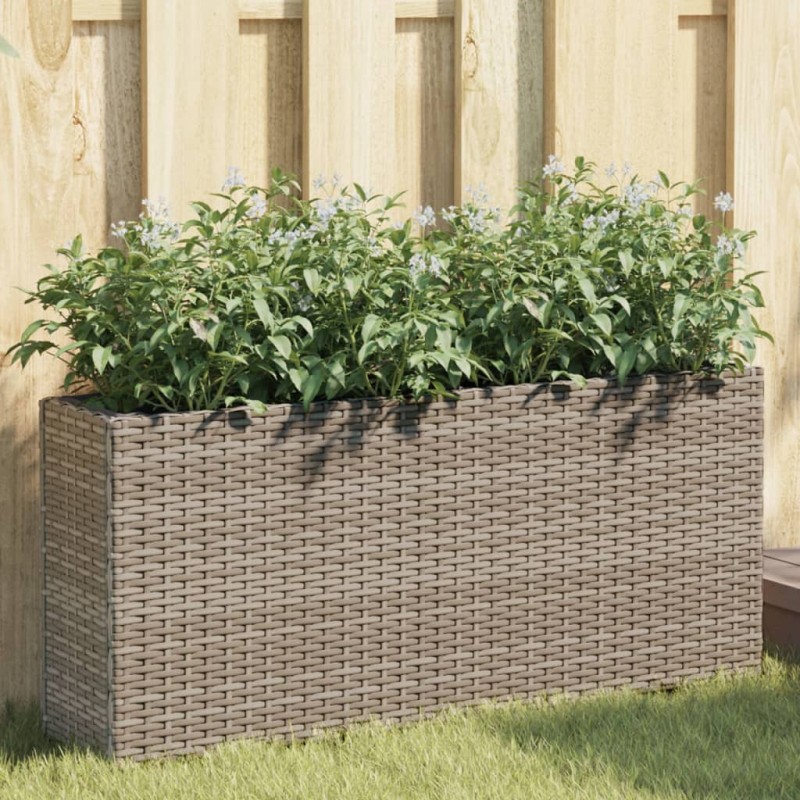 vidaXL Hochbeet mit 2 Fächern Grau 90x20x40 cm Poly Rattan vidaXL Hochbeet mit 2 Fächern Grau 90x20x40 cm Poly Rattan
