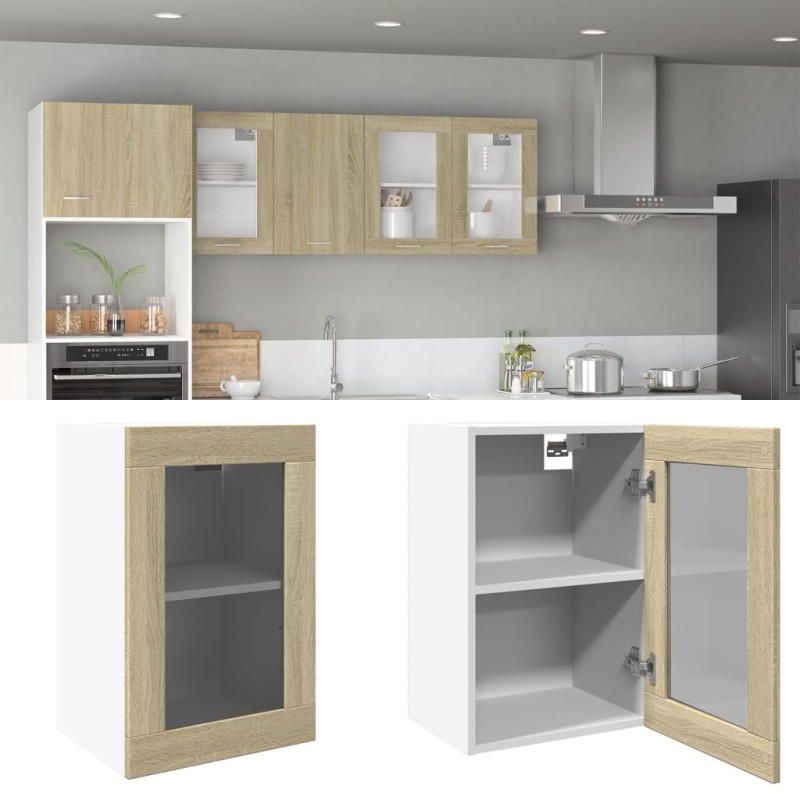 vidaXL Hängeglasschrank Sonoma-Eiche 40x31x60 cm Holzwerkstoff vidaXL Hängeglasschrank Sonoma-Eiche 40x31x60 cm Holzwerkstoff