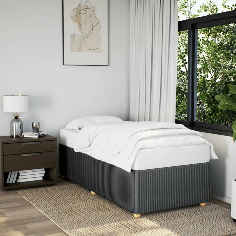 vidaXL Bettgestell ohne Matratze Dunkelgrau 100x200 cm Stoff vidaXL Bettgestell ohne Matratze Dunkelgrau 100x200 cm Stoff