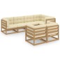 7-tlg. Garten-Lounge-Set mit Kissen Kiefer Massivholz 7-tlg. Garten-Lounge-Set mit Kissen Kiefer Massivholz