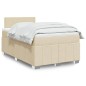 vidaXL Boxspringbett mit Matratze Creme 120x200 cm Stoff vidaXL Boxspringbett mit Matratze Creme 120x200 cm Stoff