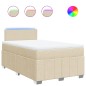 vidaXL Boxspringbett mit Matratze Creme 120x200 cm Stoff vidaXL Boxspringbett mit Matratze Creme 120x200 cm Stoff
