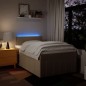 vidaXL Boxspringbett mit Matratze Creme 120x200 cm Stoff vidaXL Boxspringbett mit Matratze Creme 120x200 cm Stoff