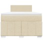 vidaXL Boxspringbett mit Matratze Creme 120x200 cm Stoff vidaXL Boxspringbett mit Matratze Creme 120x200 cm Stoff