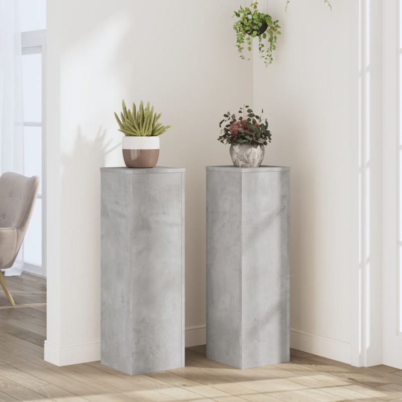 vidaXL Pflanzenständer 2 Stk. Betongrau 25x25x80 cm Holzwerkstoff vidaXL Pflanzenständer 2 Stk. Betongrau 25x25x80 cm Holzwerkstoff