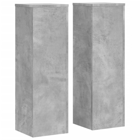 vidaXL Pflanzenständer 2 Stk. Betongrau 25x25x80 cm Holzwerkstoff