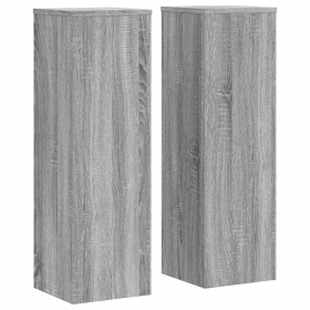 vidaXL Pflanzenständer 2 Stk. Grau Sonoma 25x25x80 cm Holzwerkstoff