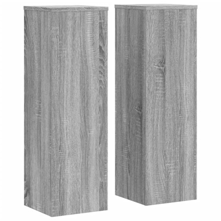 vidaXL Pflanzenständer 2 Stk. Grau Sonoma 25x25x80 cm Holzwerkstoff