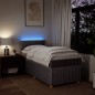 vidaXL Boxspringbett mit Matratze Taupe 90x200 cm Stoff vidaXL Boxspringbett mit Matratze Taupe 90x200 cm Stoff