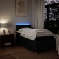 vidaXL Boxspringbett mit Matratze Schwarz 90x200 cm Stoff vidaXL Boxspringbett mit Matratze Schwarz 90x200 cm Stoff
