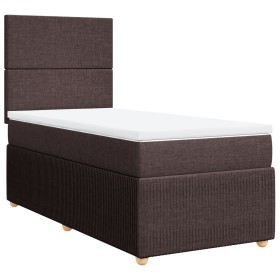 vidaXL Boxspringbett mit Matratze Dunkelbraun 80x200 cm Stoff