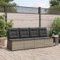 vidaXL Gartensessel mit Liegefunktion und Kissen Grau Poly Rattan vidaXL Gartensessel mit Liegefunktion und Kissen Grau Poly Rattan