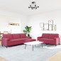 vidaXL 3-tlg. Sofagarnitur mit Kissen und Nackenrollen Weinrot Samt vidaXL 3-tlg. Sofagarnitur mit Kissen und Nackenrollen Weinrot Samt