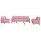 vidaXL 3-tlg. Sofagarnitur mit Kissen und Nackenrollen Rosa Samt vidaXL 3-tlg. Sofagarnitur mit Kissen und Nackenrollen Rosa Samt