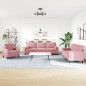 vidaXL 3-tlg. Sofagarnitur mit Kissen und Nackenrollen Rosa Samt vidaXL 3-tlg. Sofagarnitur mit Kissen und Nackenrollen Rosa Samt