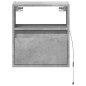 vidaXL Wand-Nachttische mit LED-Leuchten 2 Stk. Betongrau vidaXL Wand-Nachttische mit LED-Leuchten 2 Stk. Betongrau