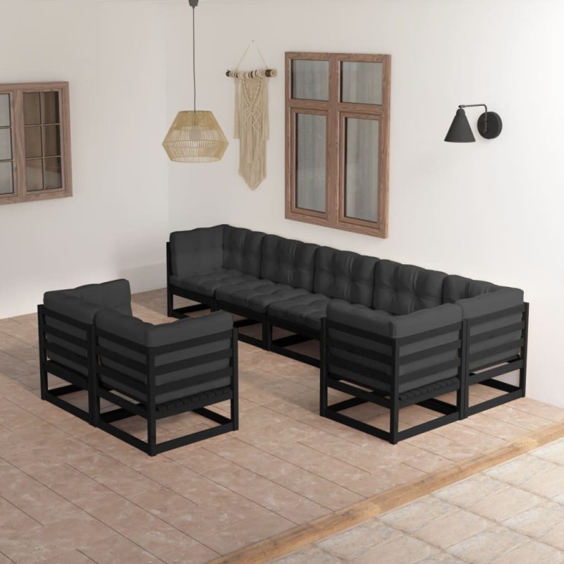 8-tlg. Garten-Lounge-Set mit Kissen Kiefer Massivholz 8-tlg. Garten-Lounge-Set mit Kissen Kiefer Massivholz