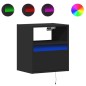 vidaXL Wand-Nachttisch mit LED-Leuchten Schwarz vidaXL Wand-Nachttisch mit LED-Leuchten Schwarz