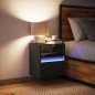 vidaXL Wand-Nachttisch mit LED-Leuchten Schwarz vidaXL Wand-Nachttisch mit LED-Leuchten Schwarz