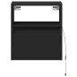 vidaXL Wand-Nachttisch mit LED-Leuchten Schwarz vidaXL Wand-Nachttisch mit LED-Leuchten Schwarz