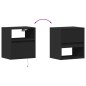 vidaXL Wand-Nachttisch mit LED-Leuchten Schwarz vidaXL Wand-Nachttisch mit LED-Leuchten Schwarz