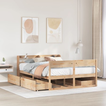 vidaXL Massivholzbett ohne Matratze 160x200 cm Kiefernholz