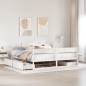 vidaXL Massivholzbett ohne Matratze Weiß 180x200 cm Kiefernholz vidaXL Massivholzbett ohne Matratze Weiß 180x200 cm Kiefernholz