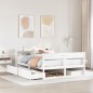 vidaXL Massivholzbett ohne Matratze Weiß 140x190 cm Kiefernholz vidaXL Massivholzbett ohne Matratze Weiß 140x190 cm Kiefernholz