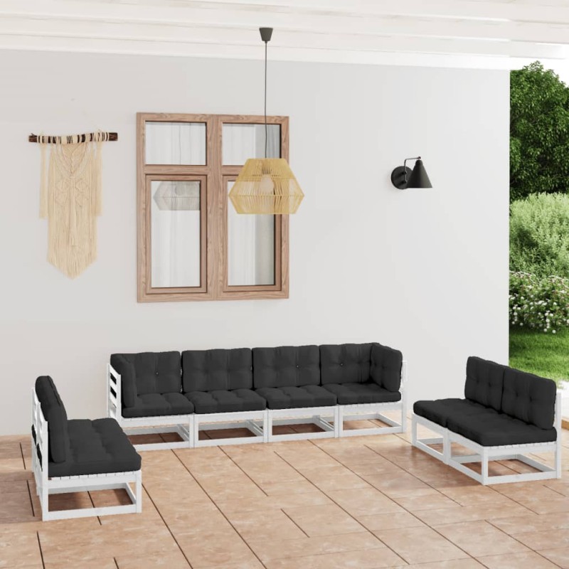 8-tlg. Garten-Lounge-Set mit Kissen Kiefer Massivholz 8-tlg. Garten-Lounge-Set mit Kissen Kiefer Massivholz