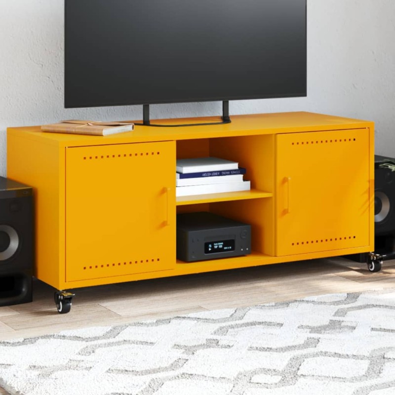 vidaXL TV-Schrank Senfgelb 100,5x39x43,5 cm Kaltgewalzter Stahl vidaXL TV-Schrank Senfgelb 100,5x39x43,5 cm Kaltgewalzter Stahl