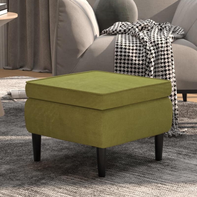 vidaXL Hocker mit Holzbeinen Hellgrün Samt vidaXL Hocker mit Holzbeinen Hellgrün Samt