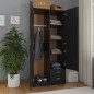 vidaXL Kleiderschrank Schwarz 80x52x180 cm Holzwerkstoff vidaXL Kleiderschrank Schwarz 80x52x180 cm Holzwerkstoff