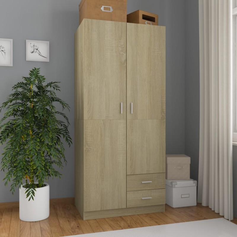 vidaXL Kleiderschrank Sonoma-Eiche 80x52x180 cm Holzwerkstoff vidaXL Kleiderschrank Sonoma-Eiche 80x52x180 cm Holzwerkstoff