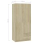 vidaXL Kleiderschrank Sonoma-Eiche 80x52x180 cm Holzwerkstoff vidaXL Kleiderschrank Sonoma-Eiche 80x52x180 cm Holzwerkstoff