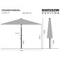 Madison Sonnenschirm Corsica 200x250 cm Grau Madison Sonnenschirm Corsica 200x250 cm Grau