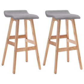 vidaXL Barhocker 2 Stk. Hellgrau Stoff