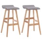 vidaXL Barhocker 2 Stk. Hellgrau Stoff vidaXL Barhocker 2 Stk. Hellgrau Stoff